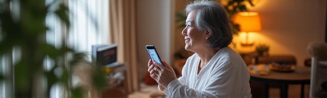 Singapore senior using voice assistant in Singlish at home